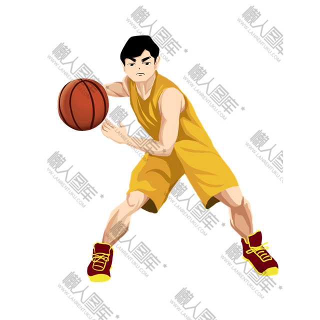 打篮球的运动员人物插画