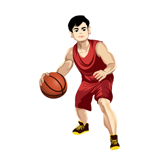打篮球男人插画