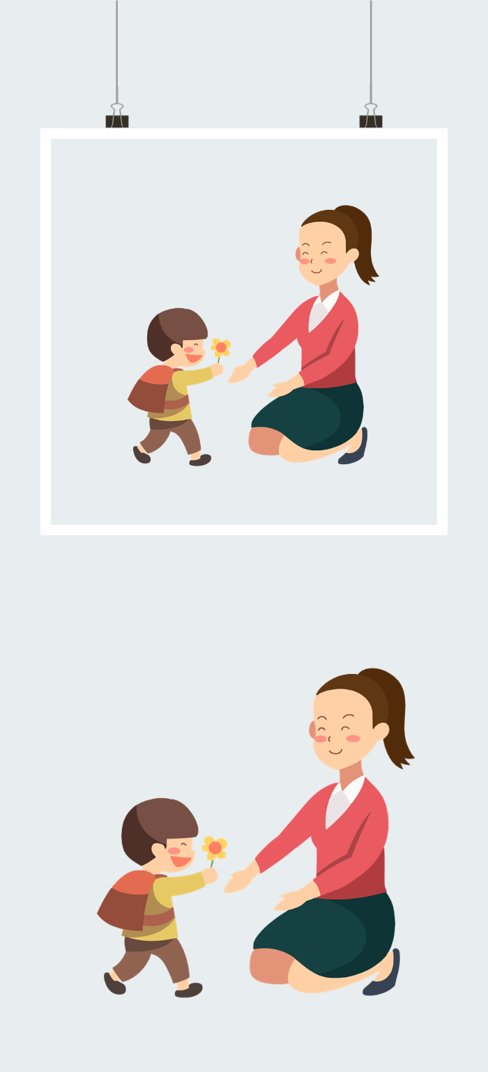教师节学生向女老师献花卡通图片图2