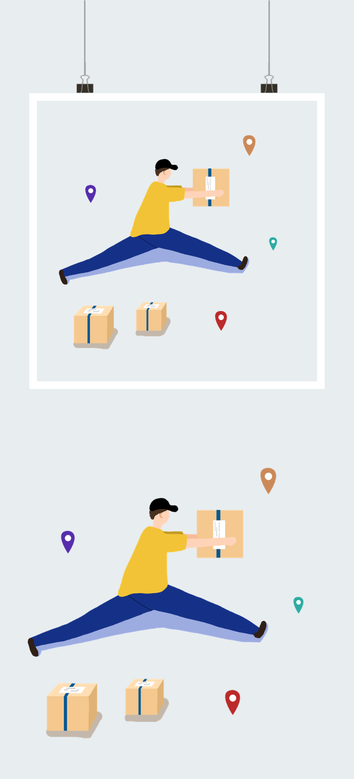 创意送快递的小哥人物插画图2