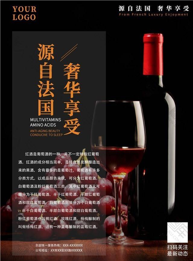 时尚红酒介绍宣传海报图1