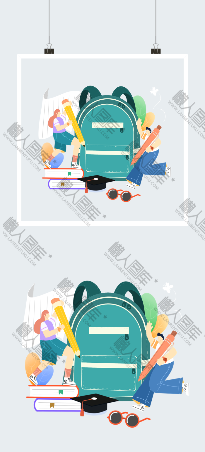 开学季插画海报背景素材图2