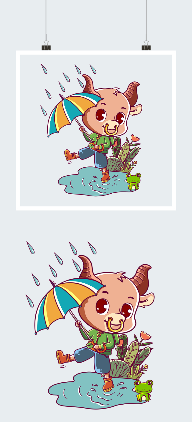 十二生肖牛的插画图2