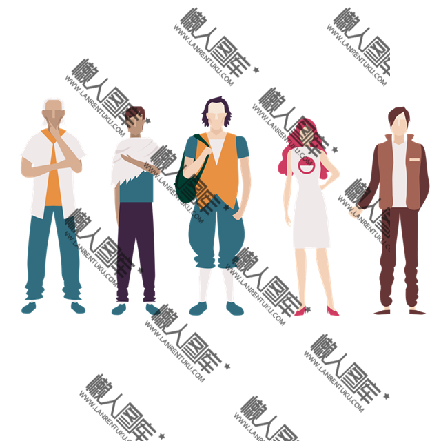潮男潮女多人插画图片图1