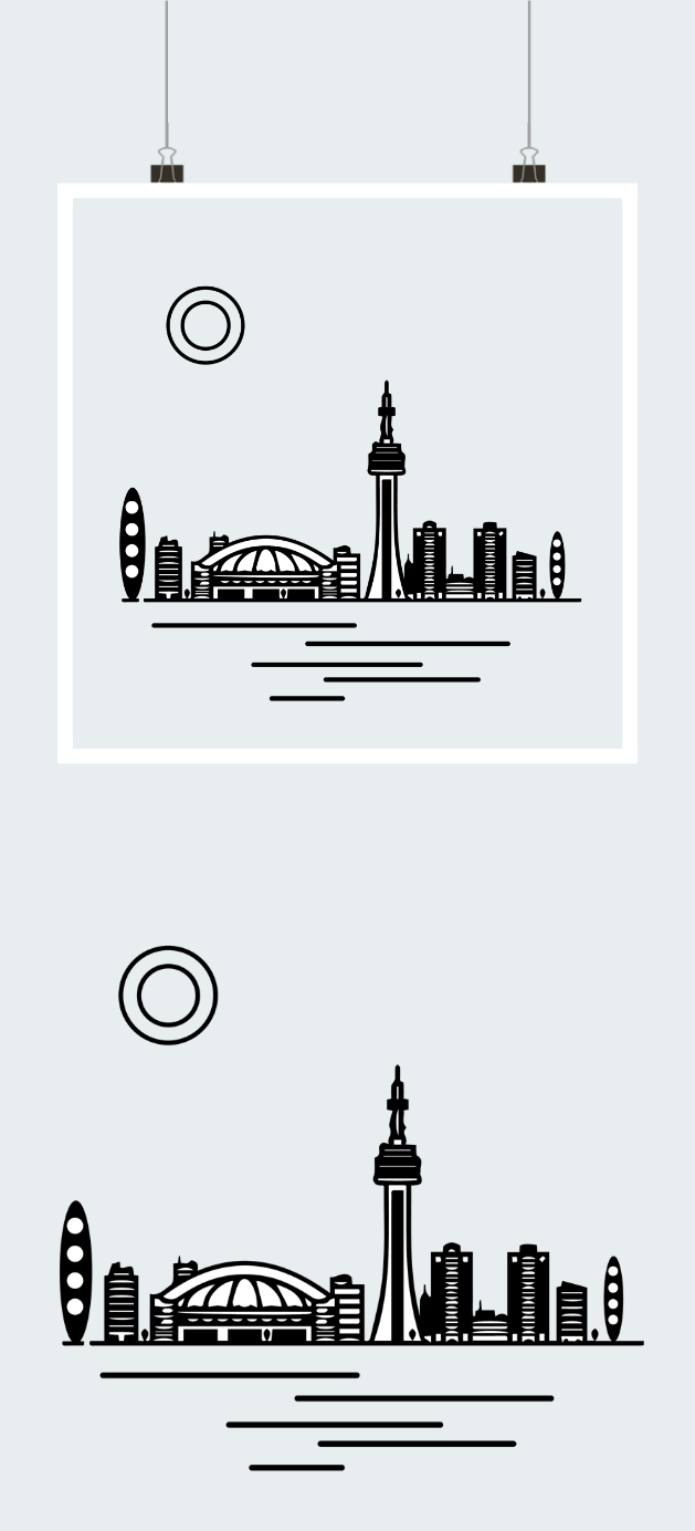 简约线描上海城市素材免费下载