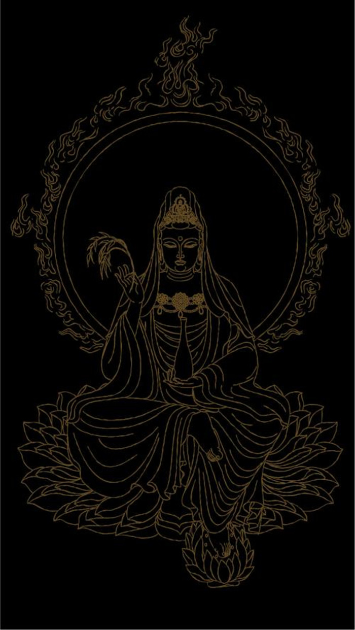 传统黑金印花刺绣背景素材图1