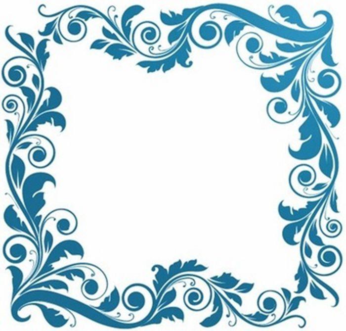 蓝色复古花纹边框图片