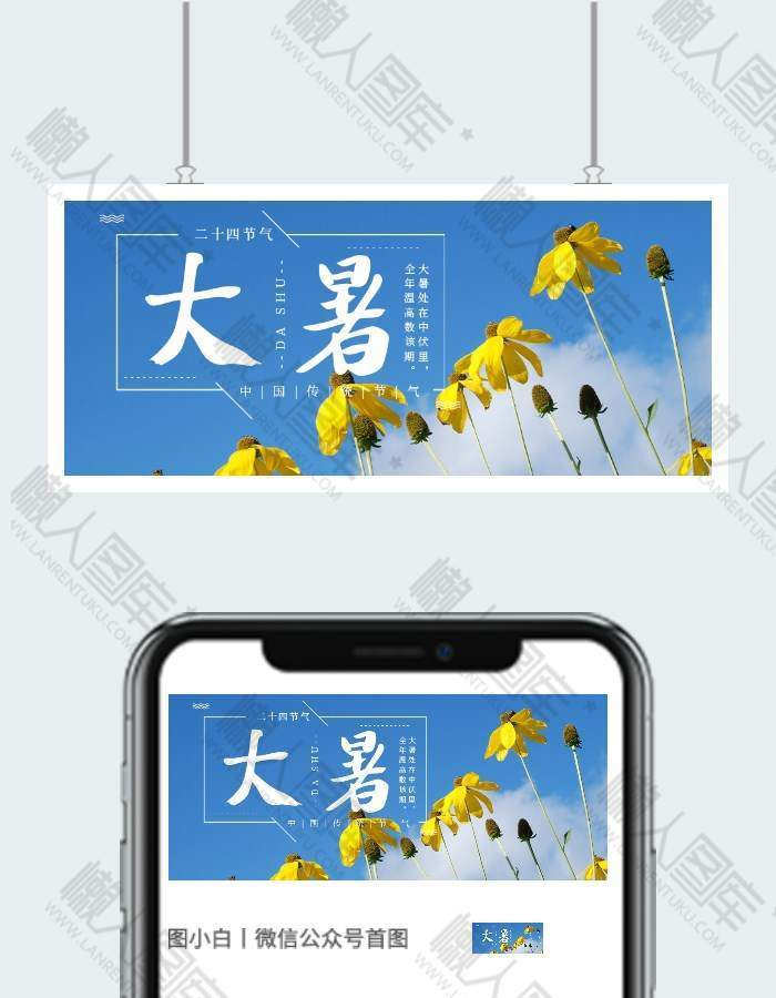 清新大暑微信公众号用图图1