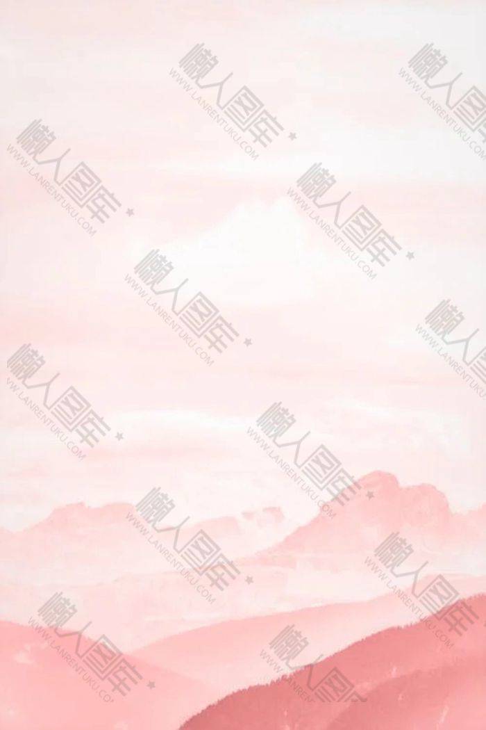 粉色手绘山水背景图片