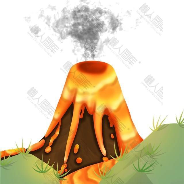 自然灾害火山爆发插画绘图