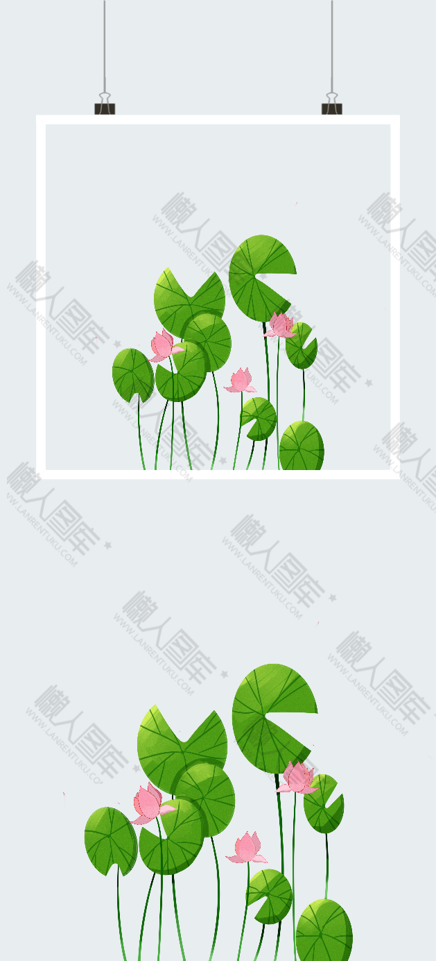 夏日荷花配图插画图2