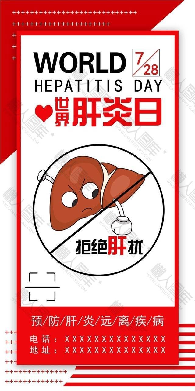 世界肝炎日护肝健康公益海报图1