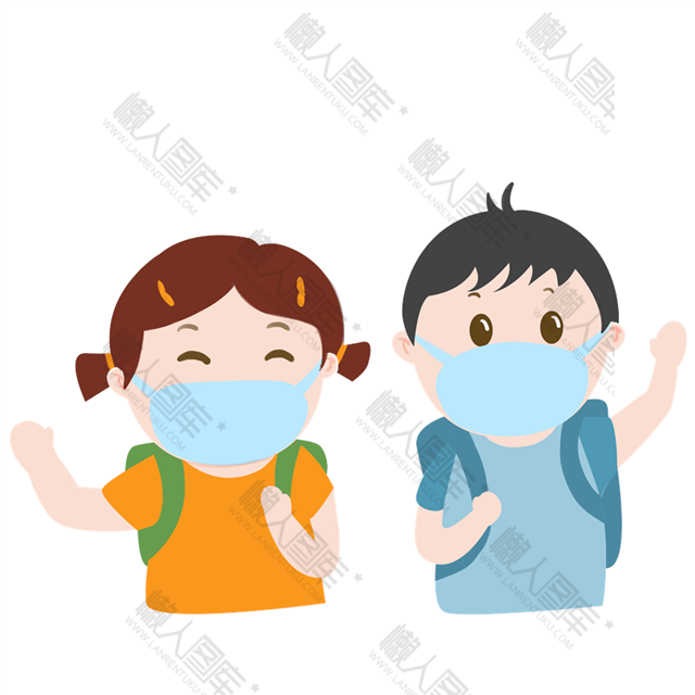戴口罩小朋友插画图片图1