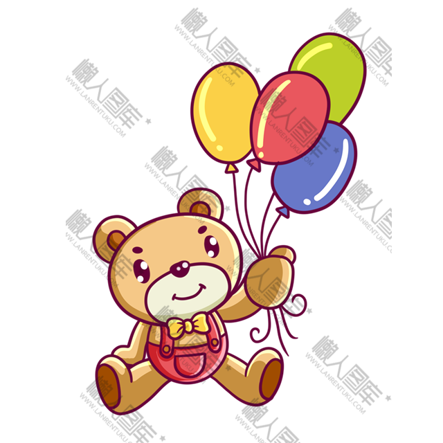 生日小熊免抠素材图1