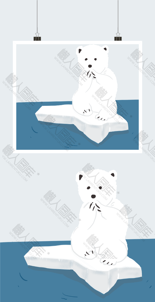 北极熊插画素材图2