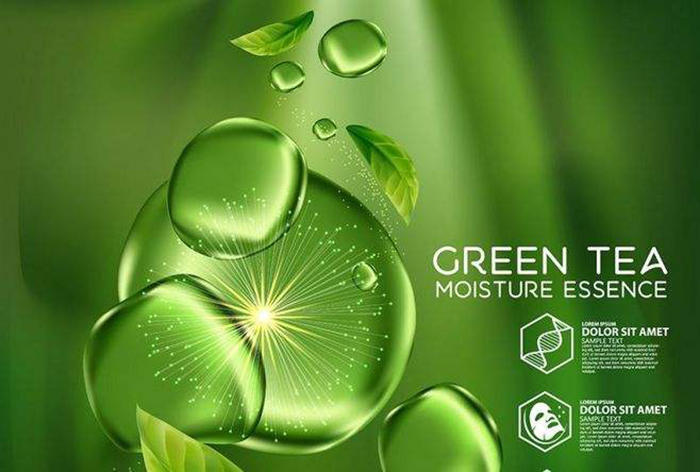 绿色天然护肤品广告背景图片