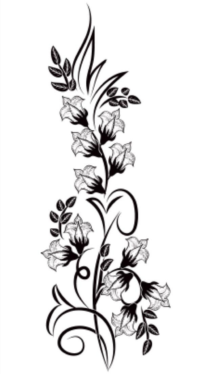 手绘藤蔓植物花卉设计素材