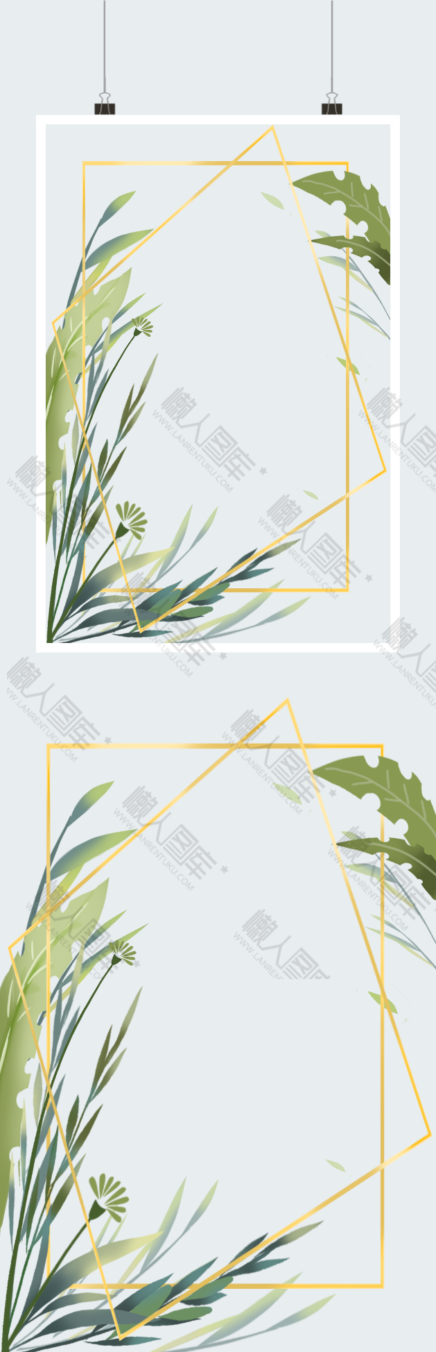 几何植物边框图2