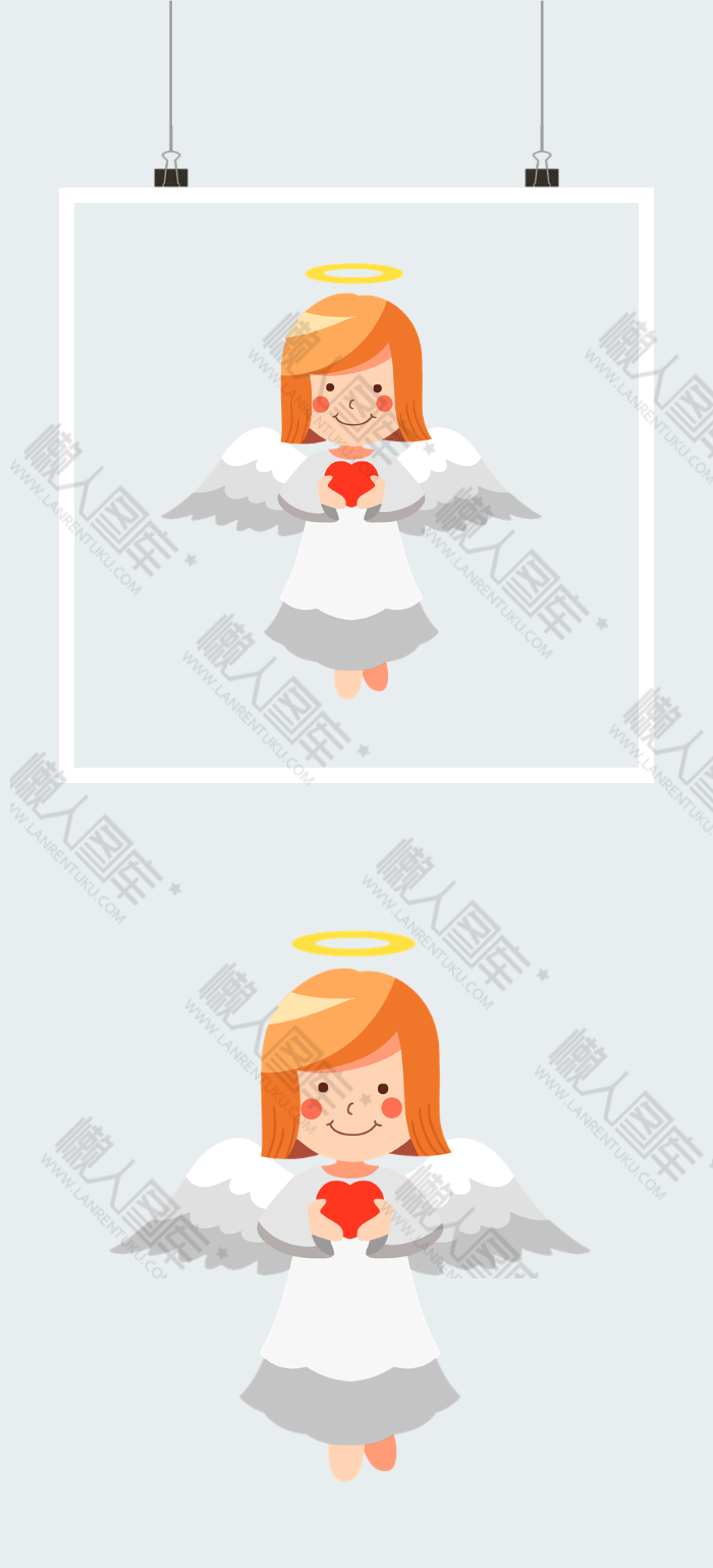 微笑爱心天使插画图片图2