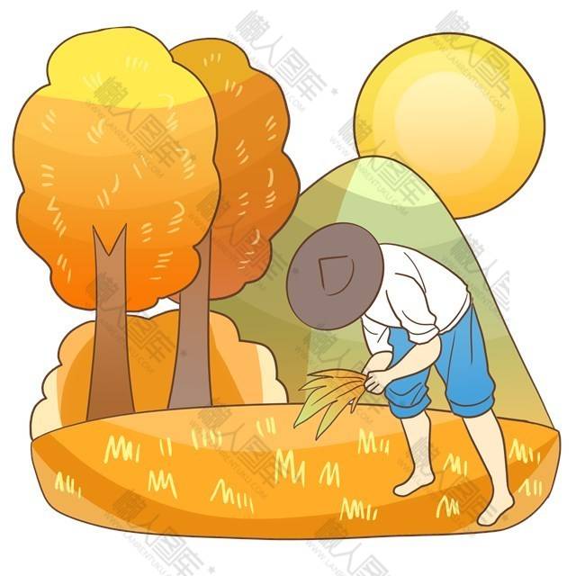 秋天景色简笔画图1