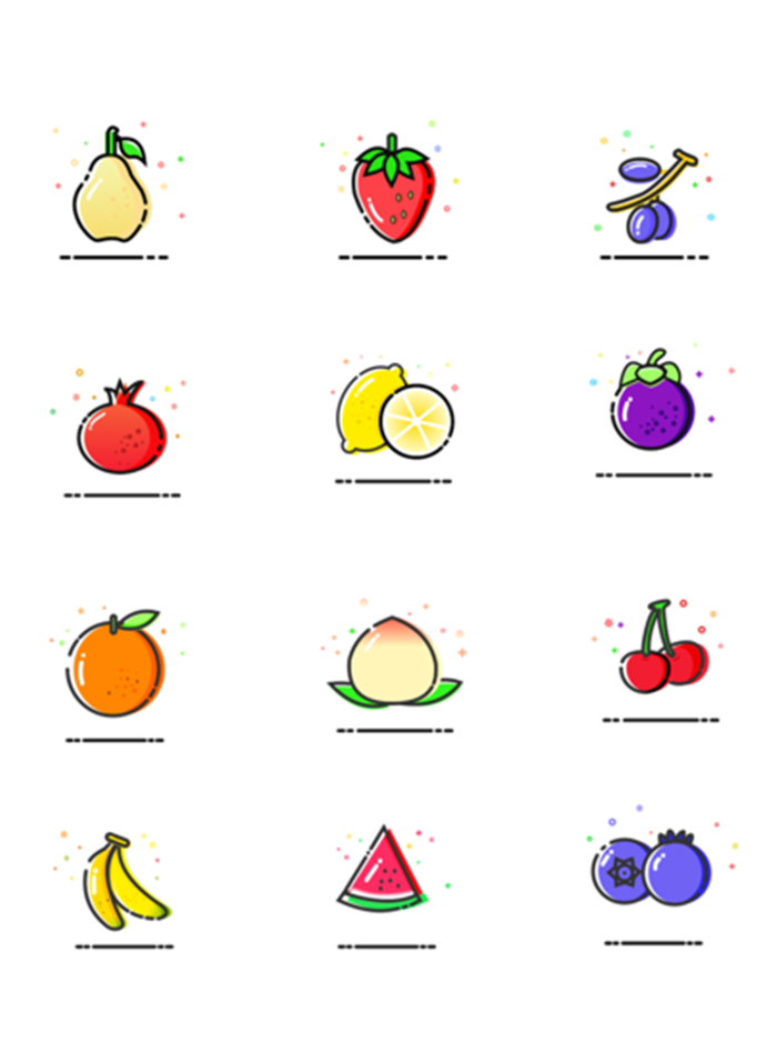 mbe风卡通水果图标