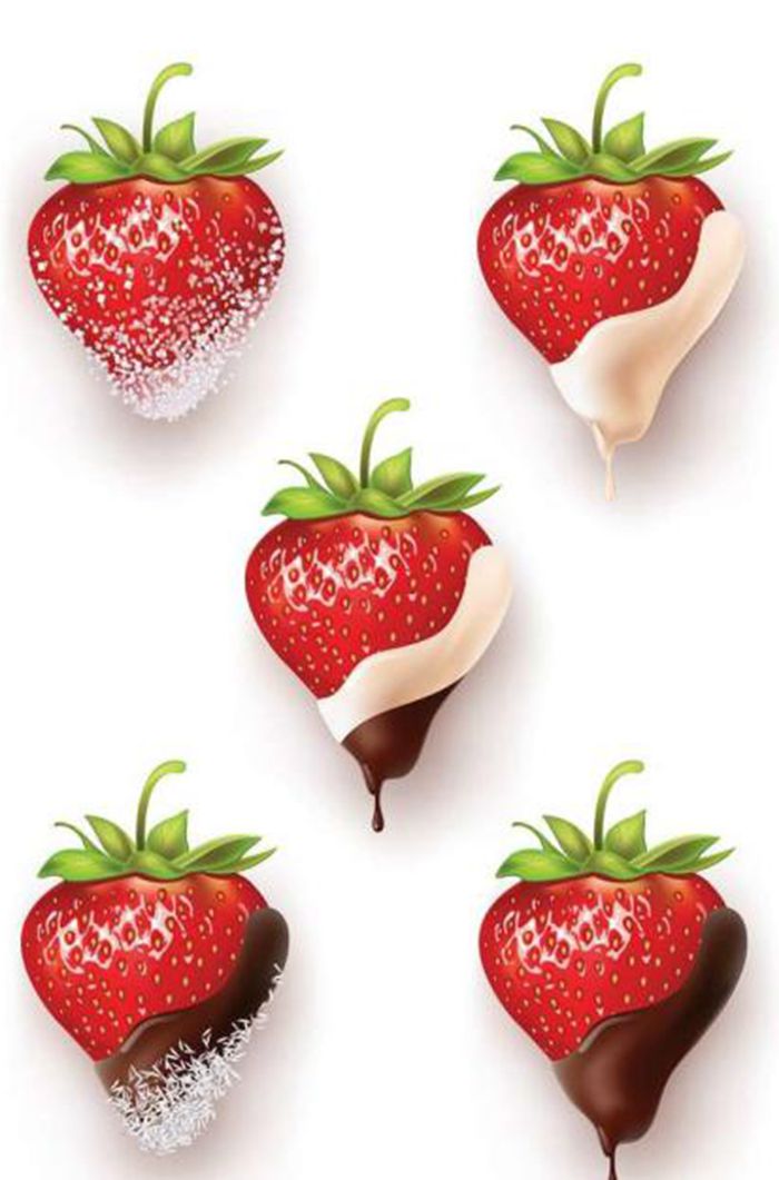 草莓巧克力矢量图