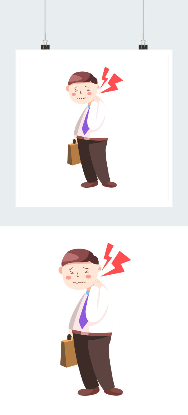 颈椎病人物插画图片图2
