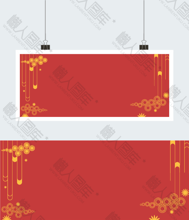 中秋红色banner背景图图2