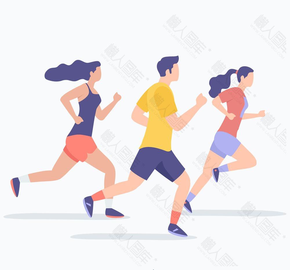 跑步健身人物插画图片