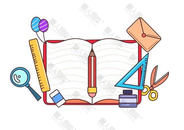 卡通学习用品矢量图图1