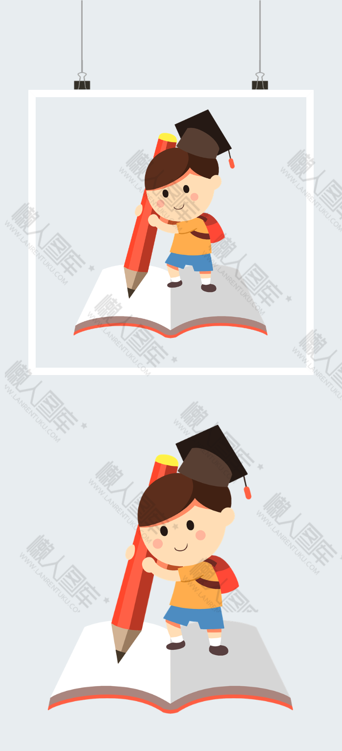 开学季巨大铅笔矢量图图2