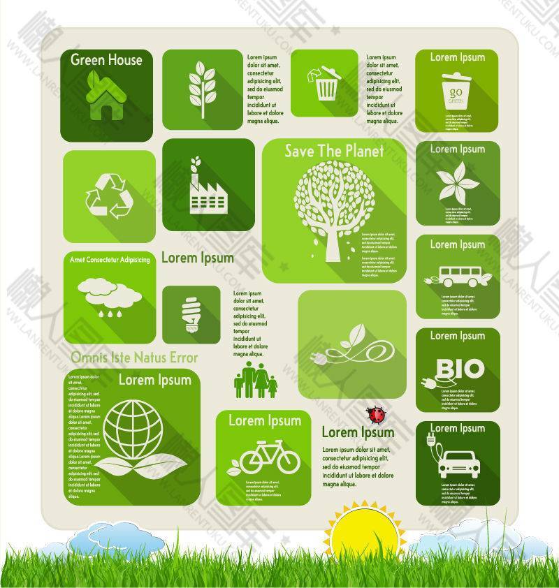绿色生态环保信息图