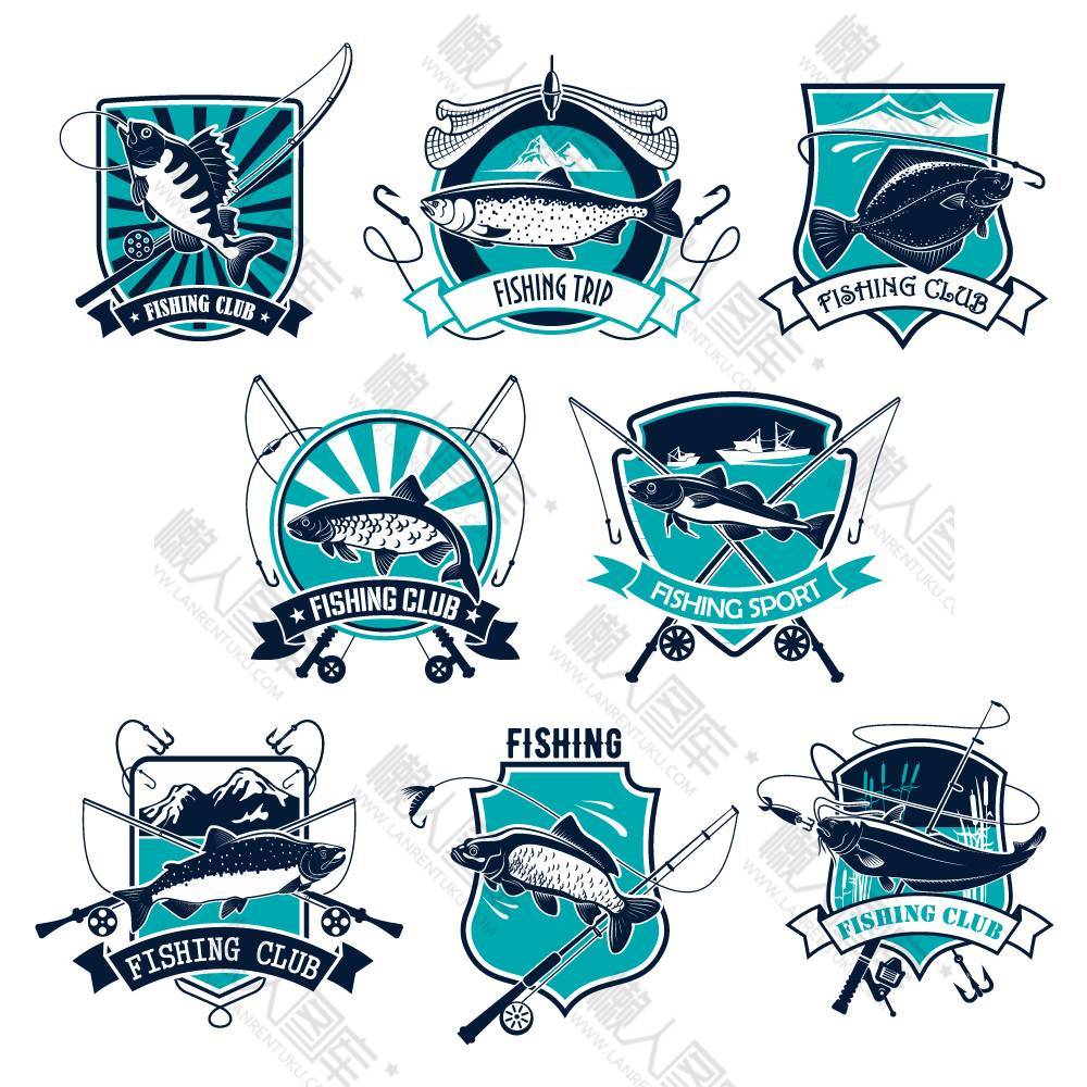 钓鱼俱乐部logo设计