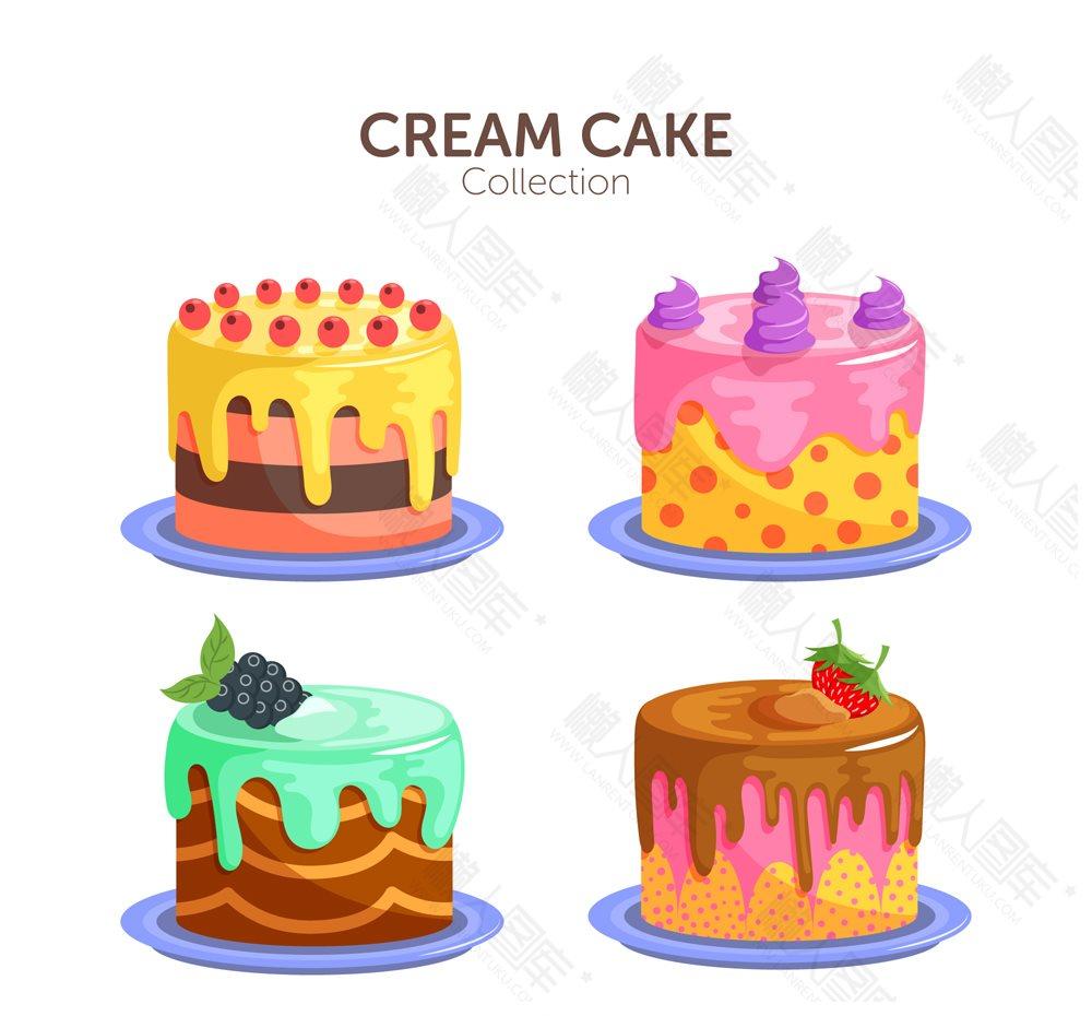 彩绘生日蛋糕素材
