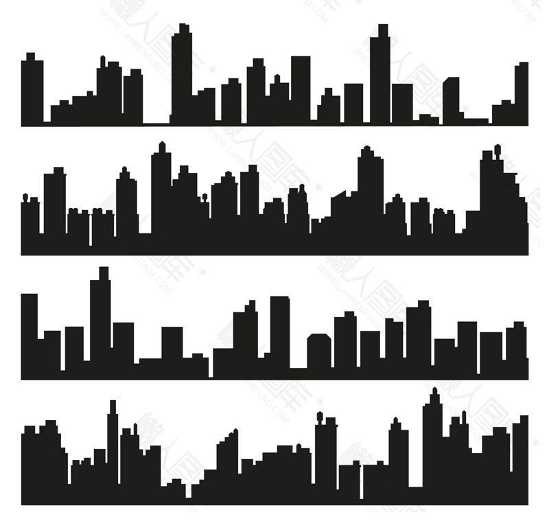 城市黑白剪影