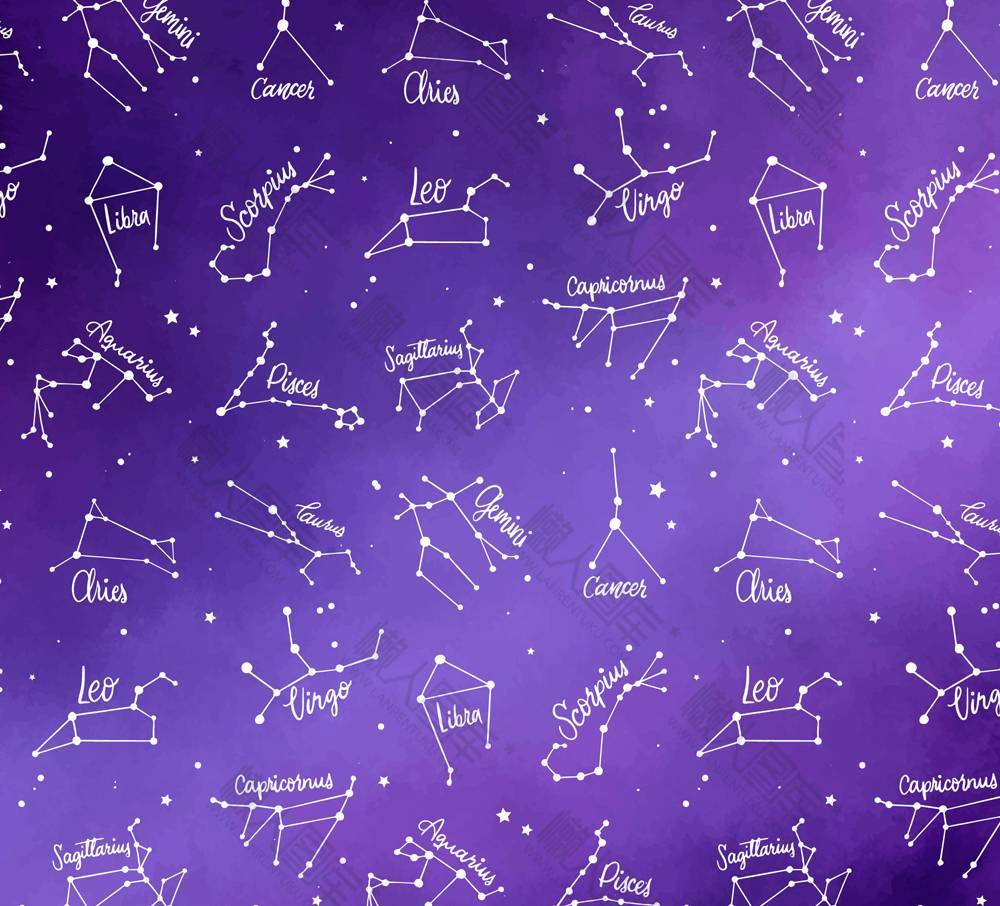 十二星座代表标志星空图片 12星座唯美星空壁纸 懒人图库
