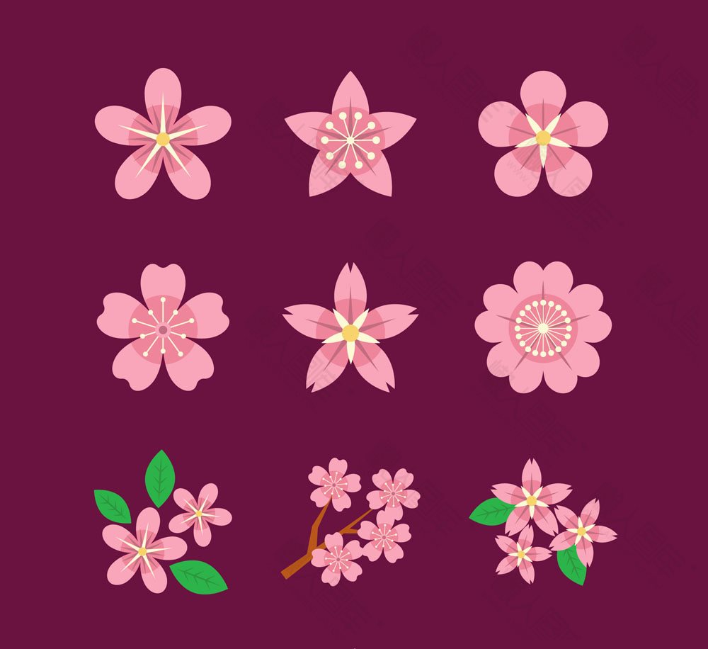高清樱花图标logo