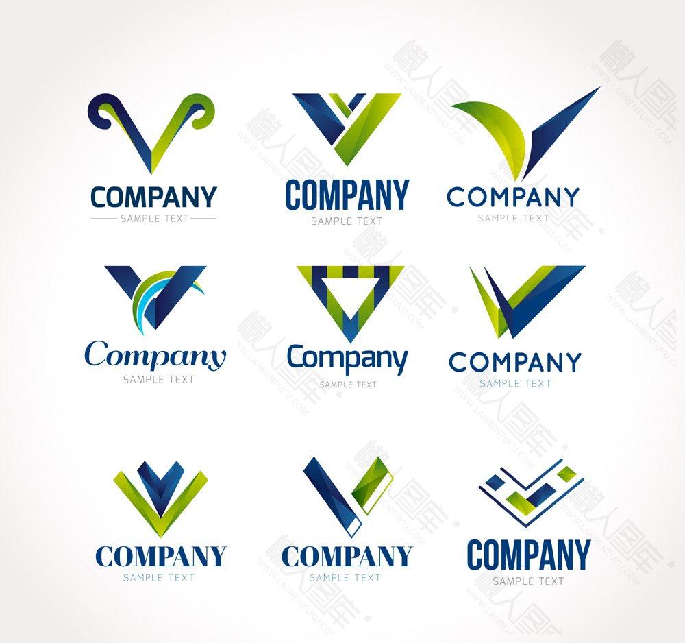 大写字母V商务标志设计