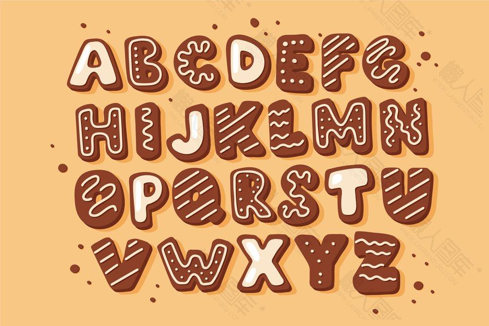 饼干字母素材