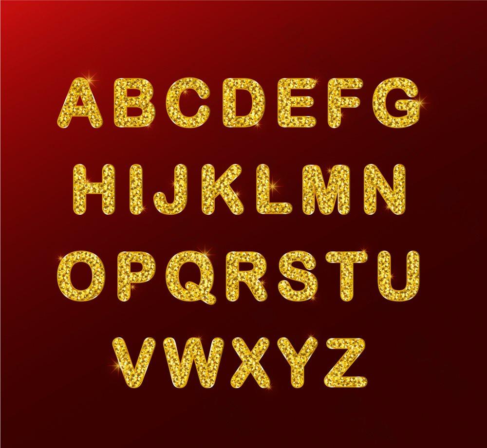 金色英文字母图片