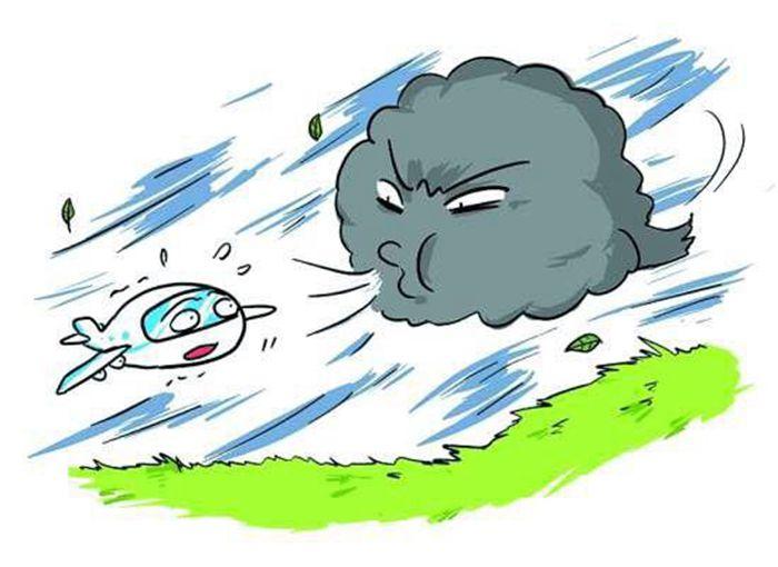 台风来袭卡通插画