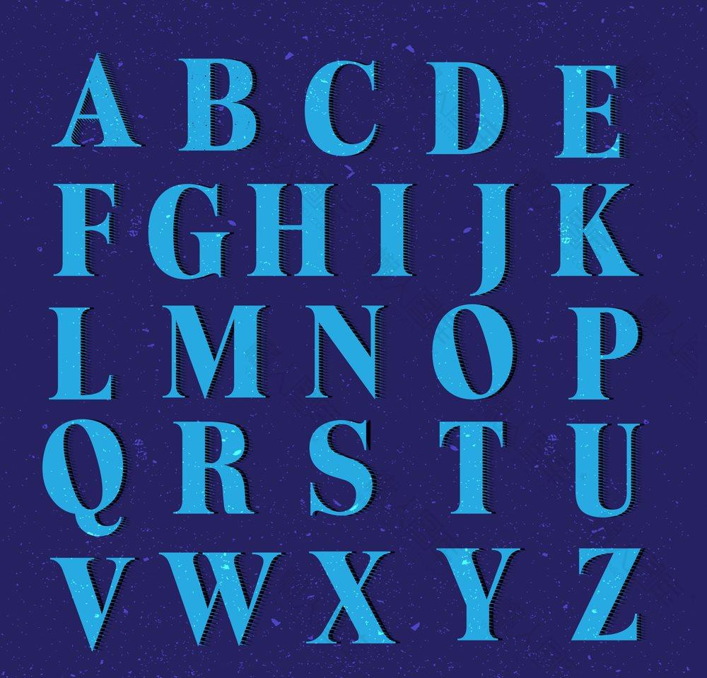 蓝色字母设计图