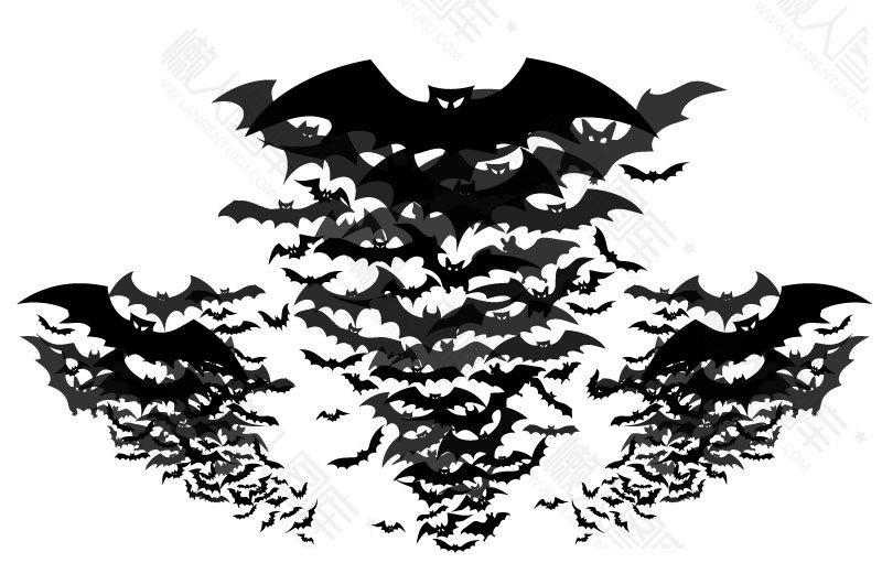 万圣节蝙蝠卡通剪影图片