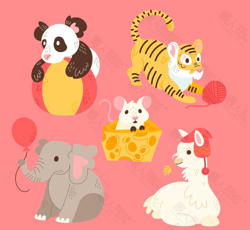 森林动物主题儿童画