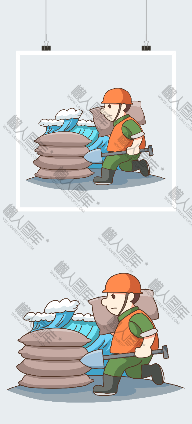 消防员抗洪图片插画图2