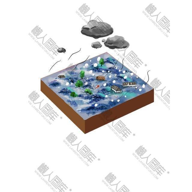 自然灾害洪水图片插画图1