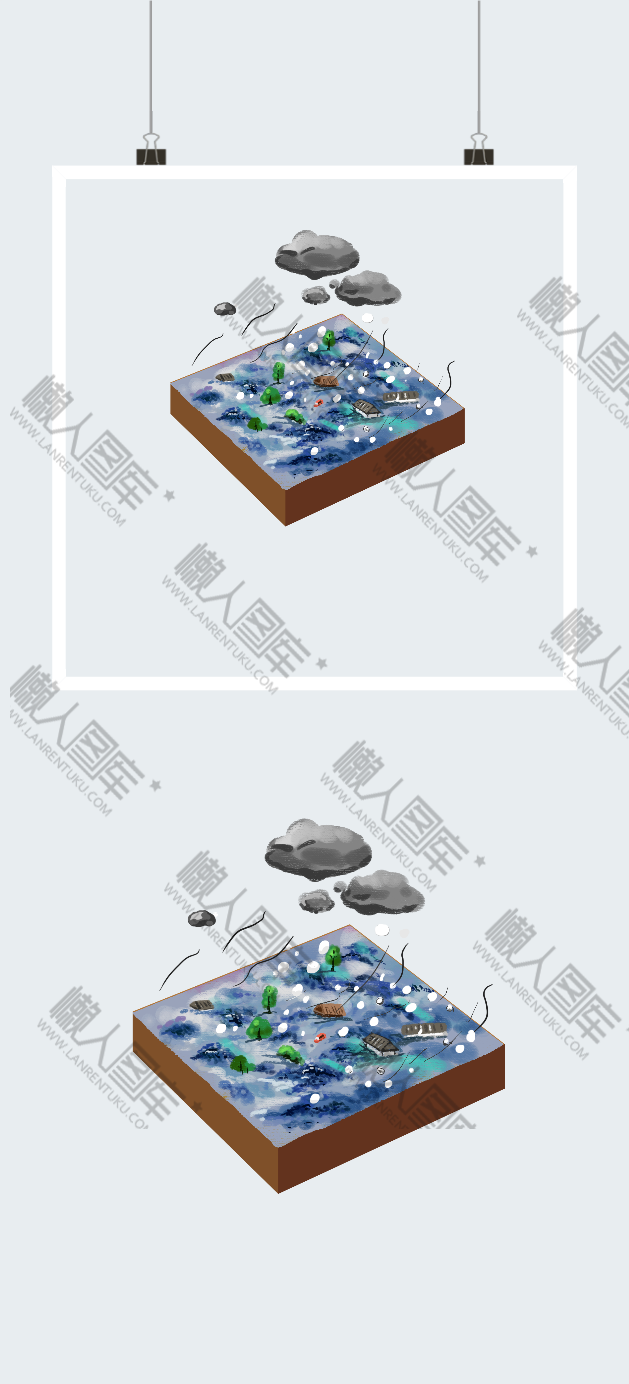自然灾害洪水图片插画图2