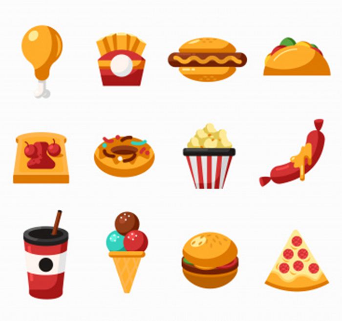 卡通快餐食物矢量图图1