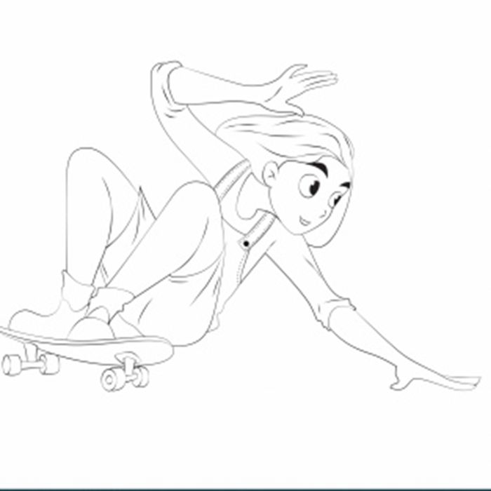 帅气滑板女孩图片