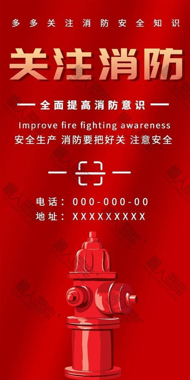 关注消防海报图1